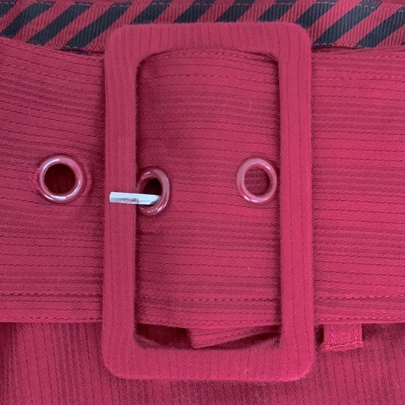 EUC Vintage Burgundy Red Corduroy Flare/Wide Leg 4-Way Stretch Trousers - Picture 4 of 8